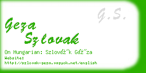 geza szlovak business card